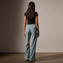 Wide Leg Pull On Denim Pant in Bleach Wash | James Perse Los Angeles