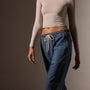 Wide Leg Pull On Denim Pant in Medium Wash | James Perse Los Angeles