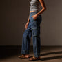 Washed Denim Cargo Pant in Medium Wash | James Perse in Los Angeles