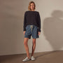 Pull On Denim Short in Medium Wash | James Perse Los Angeles