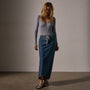 Bias Cut Denim Skirt in Medium Wash | James Perse Los Angeles