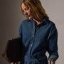 Denim Shirt Dress in Medium Wash | James Perse Los Angeles