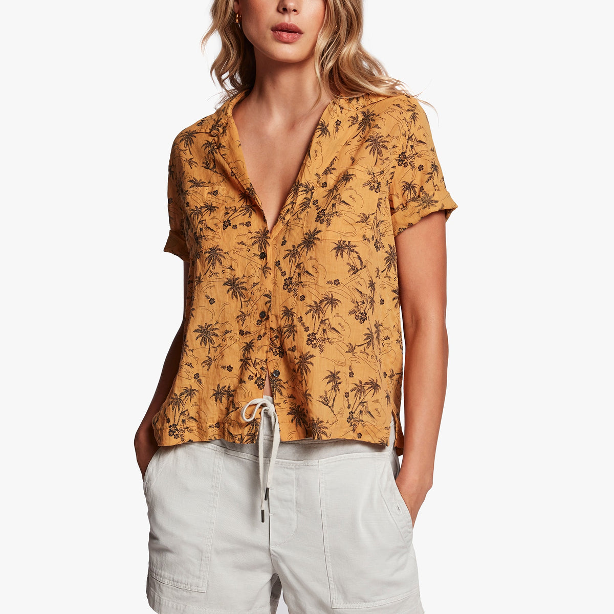 Island Print Shirt In Comet Island Print | James Perse Los Angeles