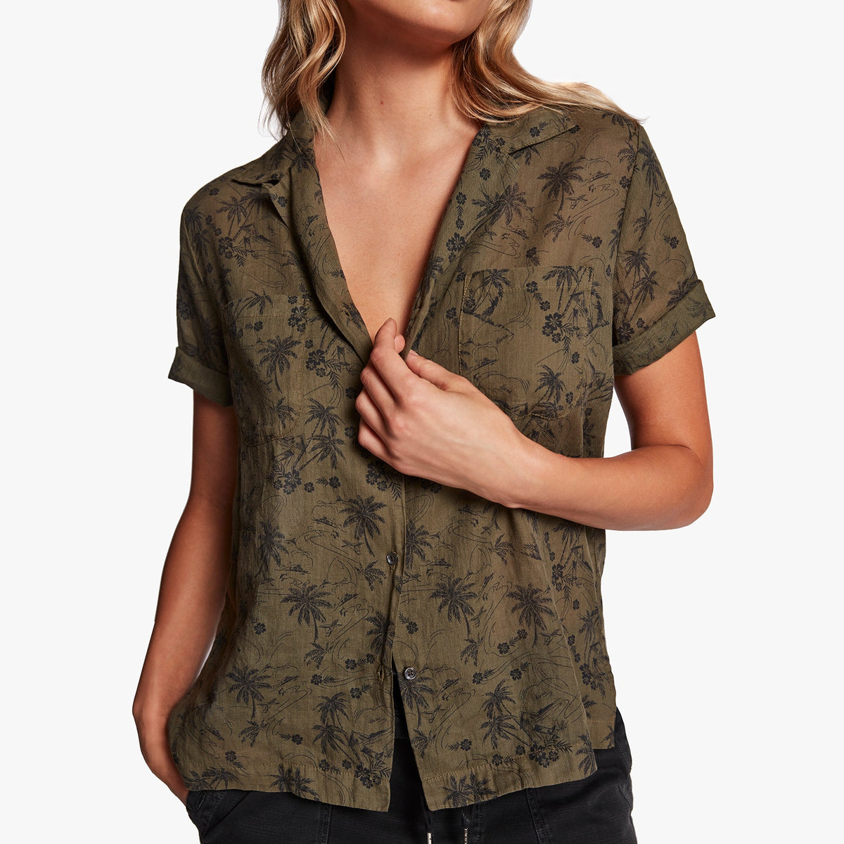Island Print Shirt In Sergeant Island Print | James Perse Los Angeles