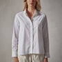 Matte Stretch Poplin Long Sleeve Shirt in White | James Perse Los Angeles