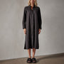 Matte Stretch Poplin Shirt Dress in Black | James Perse Los Angeles