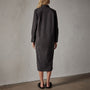 Matte Stretch Poplin Shirt Dress in Black | James Perse Los Angeles