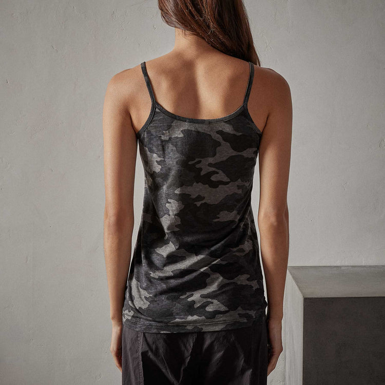 Camo Clear Jersey Cami Tank in Dark Night Camo | James Perse Los Angeles