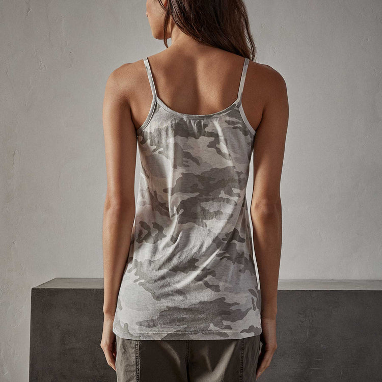 Camo Clear Jersey Cami Tank in Dust Camo | James Perse Los Angeles