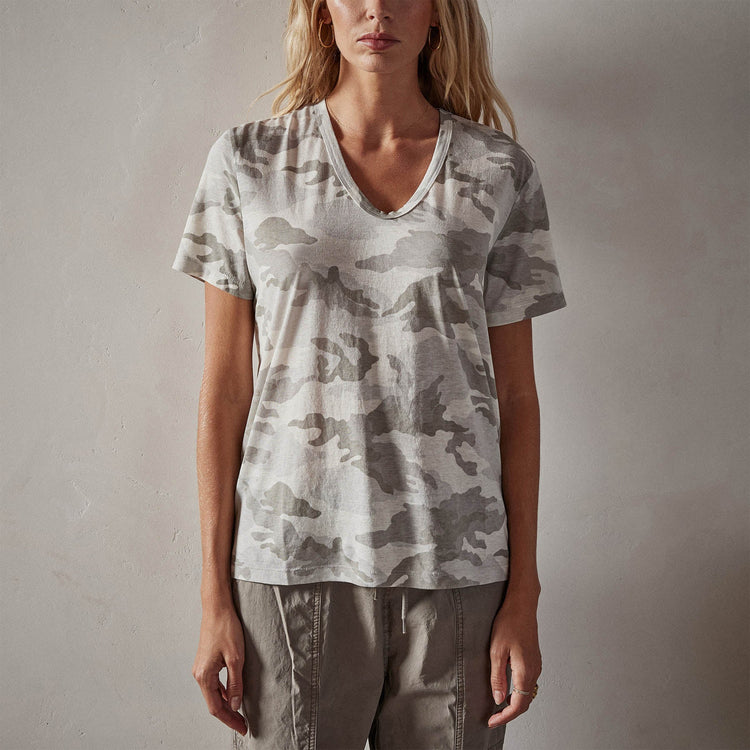 Camo Clear Jersey Short Sleeve Tee in Dust Camo | James Perse Los Angeles