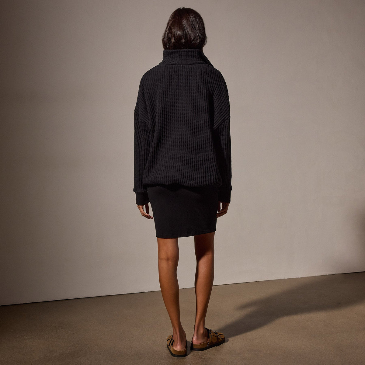 Thermal Zip Up in Black | James Perse Los Angeles