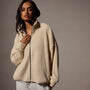 Thermal Zip Up in Natural | James Perse Los Angeles