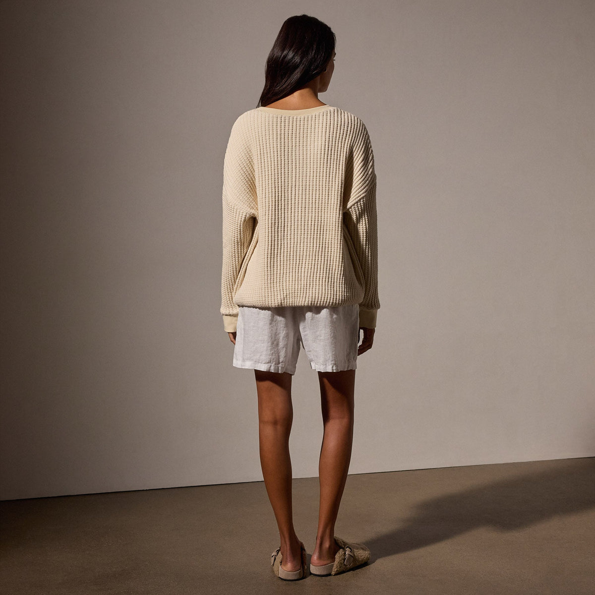 Thermal Sweatshirt in Natural | James Perse Los Angeles