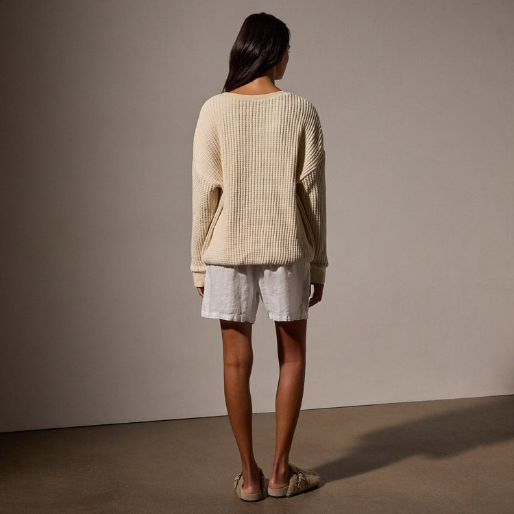 Thermal Sweatshirt in Natural | James Perse Los Angeles