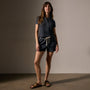 Cotton Linen Waffle Henley in Asphalt | James Perse Los Angeles