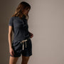 Cotton Linen Waffle Henley in Asphalt | James Perse Los Angeles
