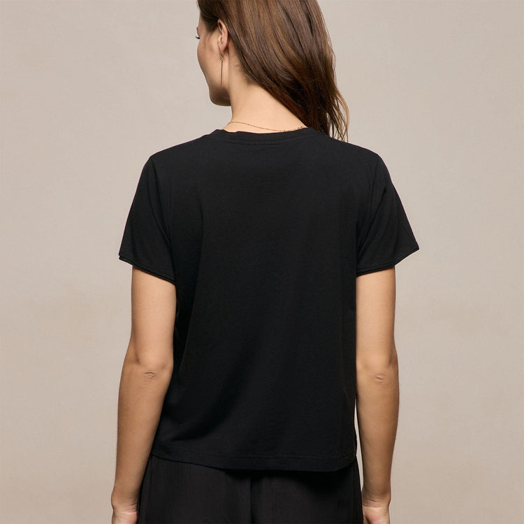 Cotton Cashmere Tee in Black | James Perse Los Angeles