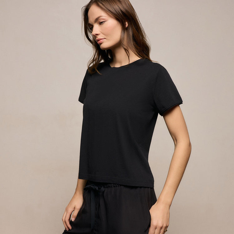 Cotton Cashmere Tee in Black | James Perse Los Angeles