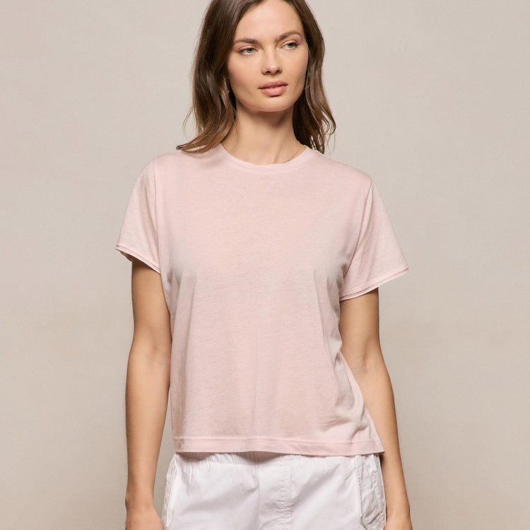 Cotton Cashmere Tee in Rose Quartz | James Perse Los Angeles