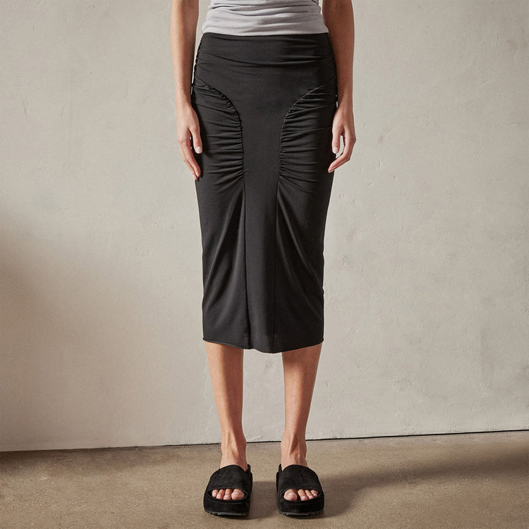 Ruched Pencil Skirt in Black | James Perse Los Angeles 