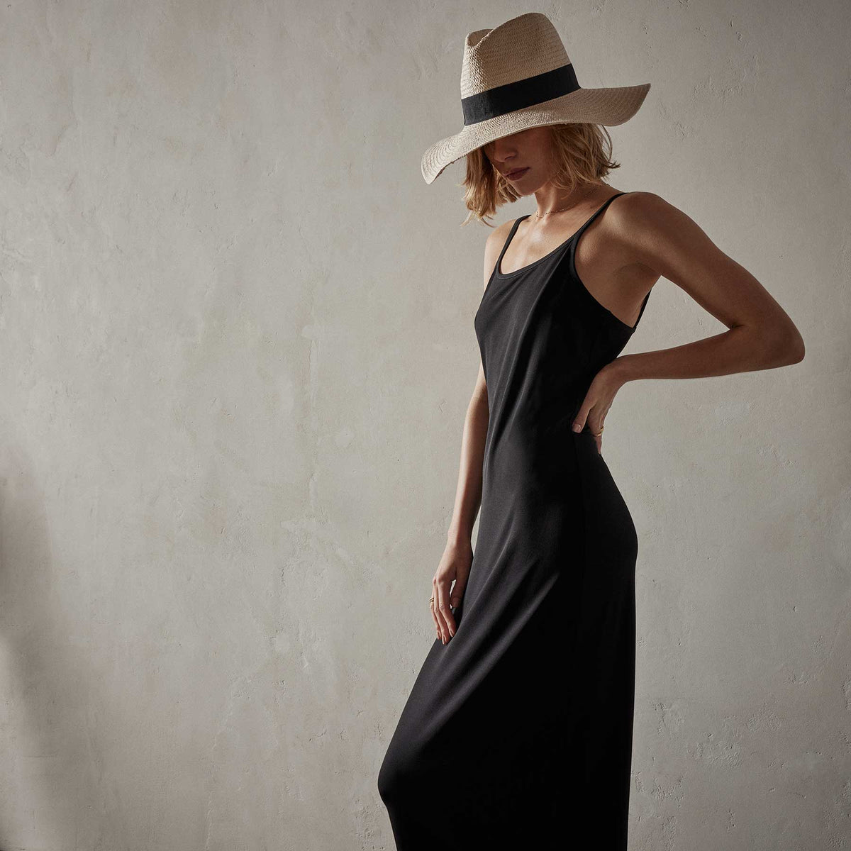 Matte Jersey Tank Dress in Black | James Perse Los Angeles