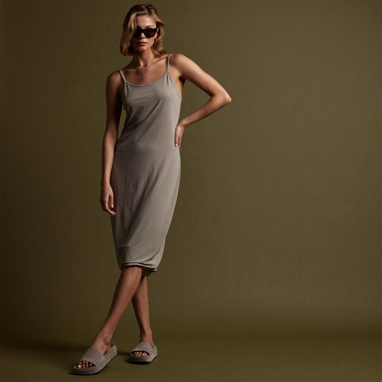 Matte Jersey Tank Dress in Mineral | James Perse Los Angeles