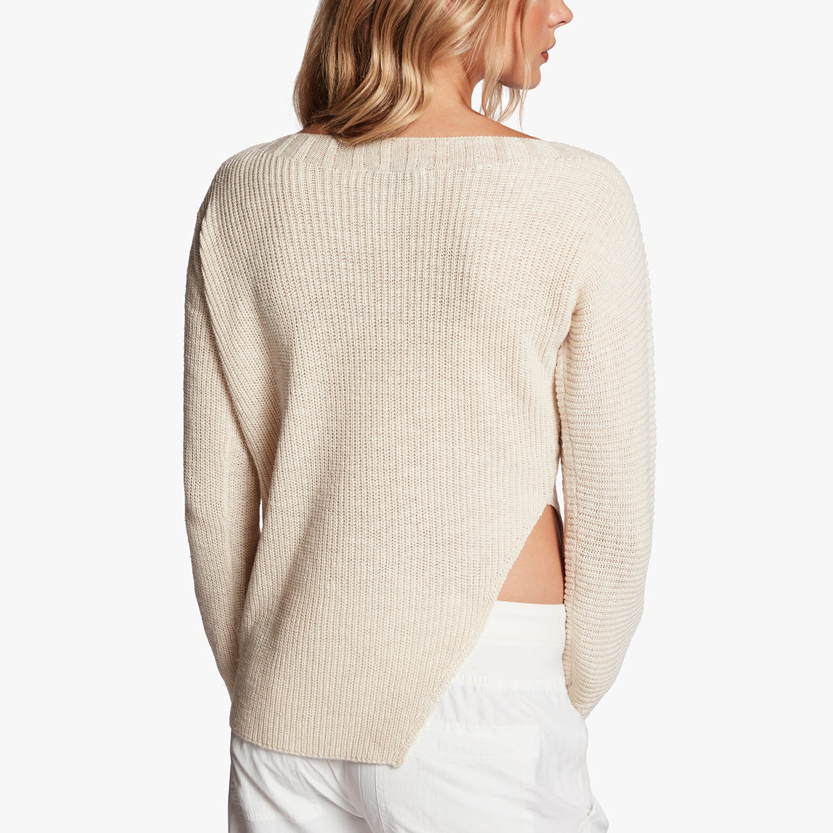 Cotton Linen Boat Neck Sweater In Ivory | James Perse Los Angeles