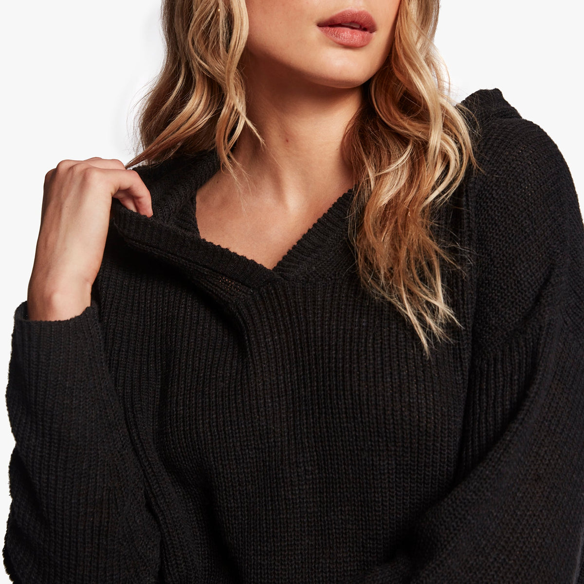Cotton Linen Hoodie In Black | James Perse Los Angeles