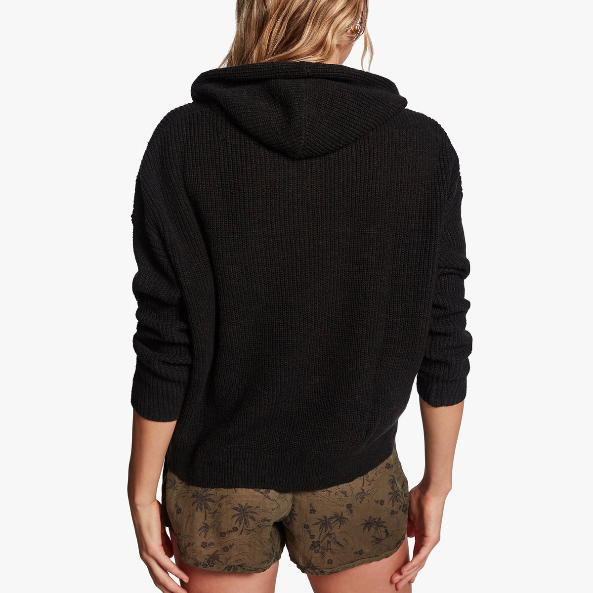 Cotton Linen Hoodie In Black | James Perse Los Angeles