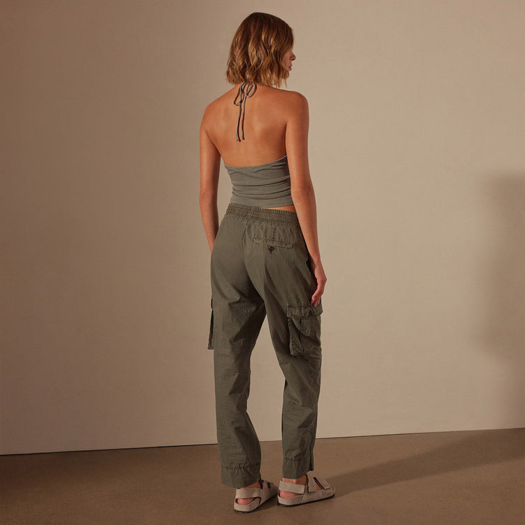 Seersucker Cargo Pant in Palm Pigment | James Perse Los Angeles