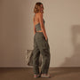 Seersucker Cargo Pant in Palm Pigment | James Perse Los Angeles