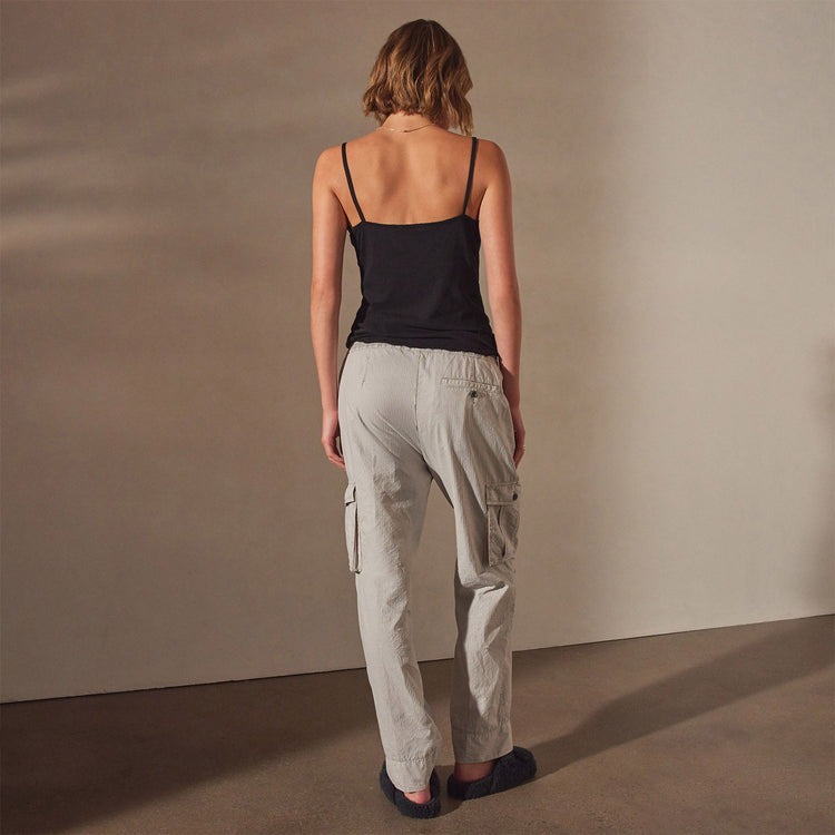 Seersucker Cargo Pant in Salt Pigment | James Perse Los Angeles