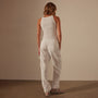 Seersucker Cargo Pant in White | James Perse Los Angeles