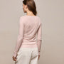 Cotton Cashmere Rib Keyhole Top in Rose Quartz | James Perse Los Angeles
