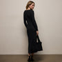 Cotton Cashmere Rib Keyhole Dress in Black | James Perse Los Angeles