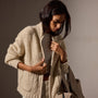 Cashmere Silk Zip Cardigan in Biscotti | James Perse Los Angeles