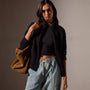 Cashmere Silk Zip Cardigan in Black | James Perse Los Angeles