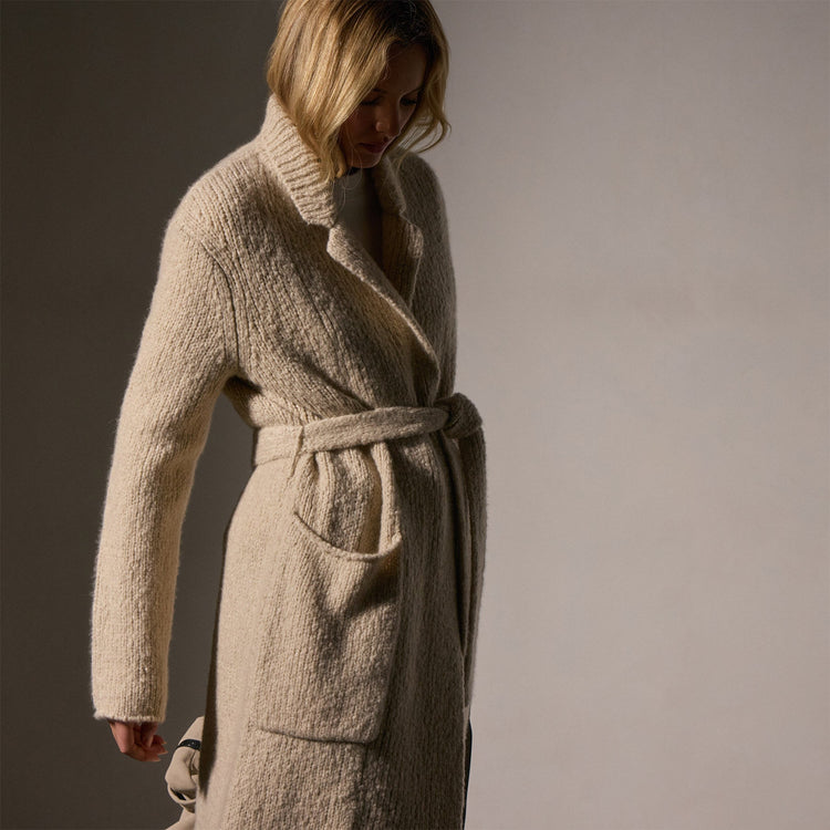 Cashmere Double Breasted Coat in Biscotti | James Perse Los Angeles