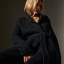 Cashmere Double Breasted Coat in Black | James Perse Los Angeles