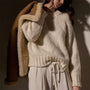 Low Gauge Cashmere Crew  in Snow | James Perse Los Angeles