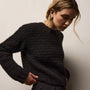 Chunky Knit Cashmere Silk Crew in Black | James Perse Los Angeles