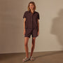Cotton Terry Placket Short Sleeve in Mahogany | James Perse Los Angeles