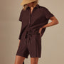 Cotton Terry Sweat Short in Mahogany | James Perse Los Angeles