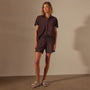 Cotton Terry Sweat Short in Mahogany | James Perse Los Angeles