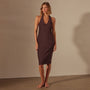 Cotton Terry Halter Dress in Mahogany | James Perse Los Angeles