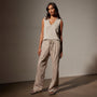 Cotton Twill Pleated Cargo in Grout Pigment | James Perse Los Angeles