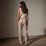 Cotton Twill Pleated Cargo in Grout Pigment | James Perse Los Angeles