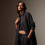 Cotton Twill Tunic Shirt in Black | James Perse Los Angeles