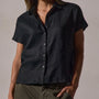 Short Sleeve Linen Shirt in Black | James Perse Los Angeles