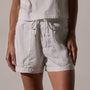 Linen Military Short in White | James Perse Los Angeles